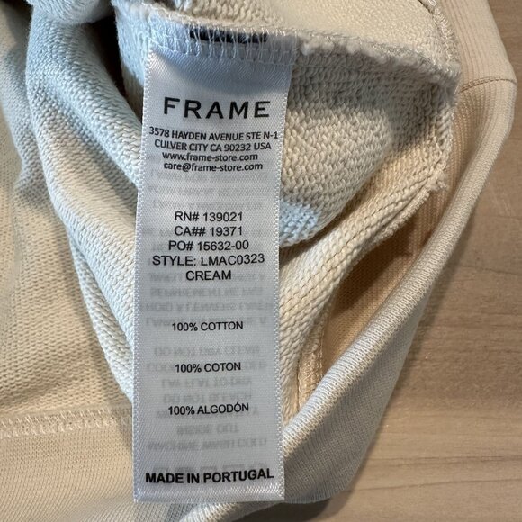 FRAME The Ritz Paris Cream 100% Cotton Hoodie Unisex Men's Womens X-Small - Picture 7 of 8